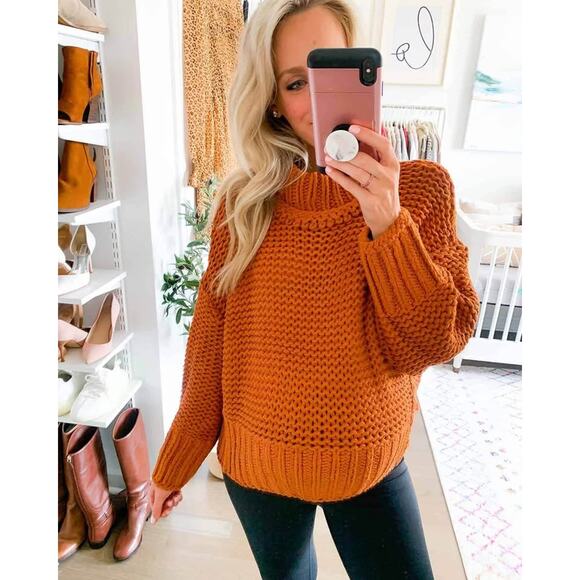 Free People‎ Women’s Chunky Knit Oversized Cozy Sweater Sz XS - Picture 1 of 5